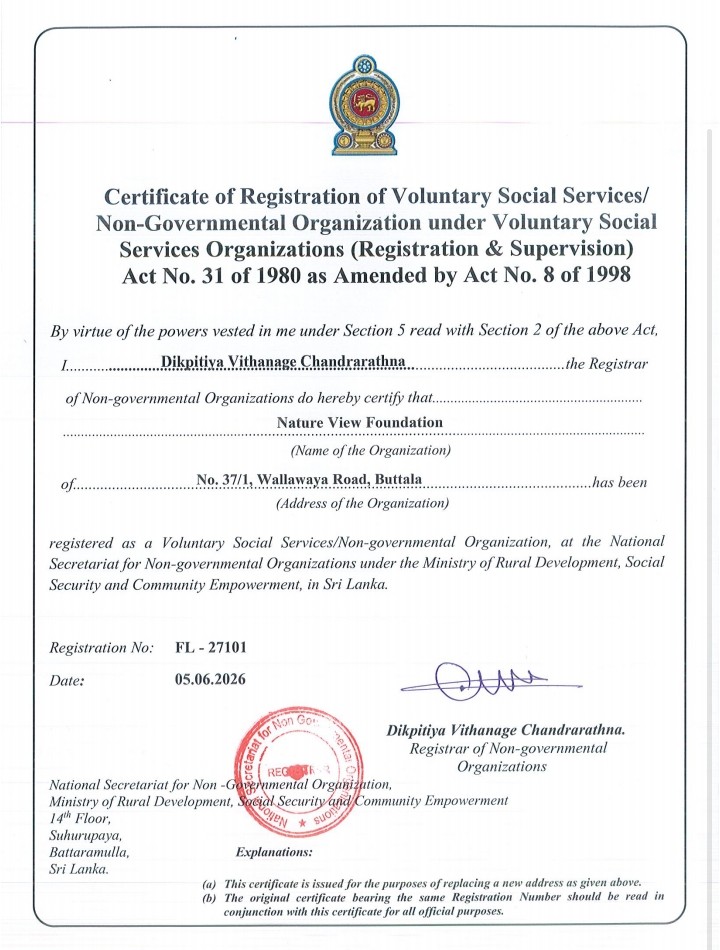 Certificate of Registration of Voluntary Social Service Organization FL-27101
